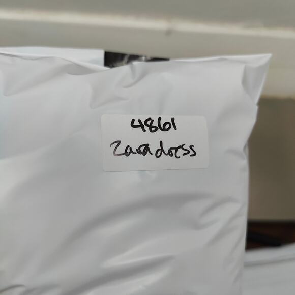 Zara Cutout Midi Dress Women XS White Floral Print Beachy Linen Slit White Lotus - Picture 9 of 9